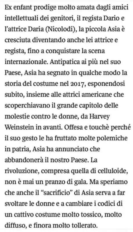 corriere su asia argento