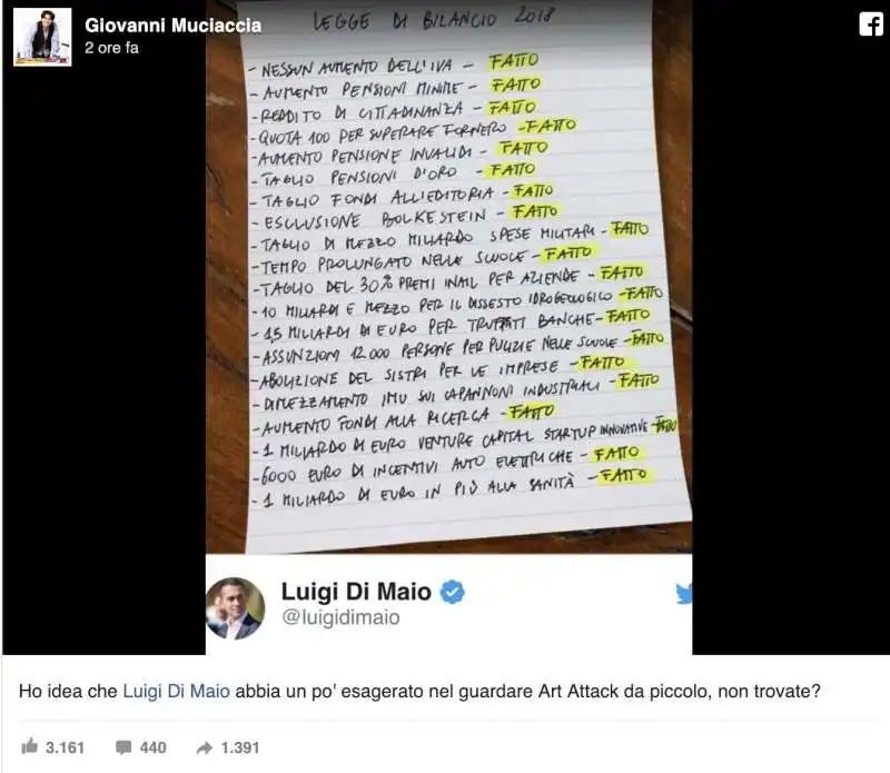 GIOVANNI MUCIACCIA TROLLA DI MAIO