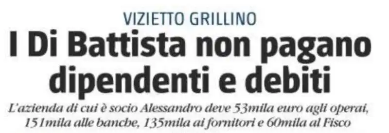 'IL GIORNALE' CONTRO DI BATTISTA