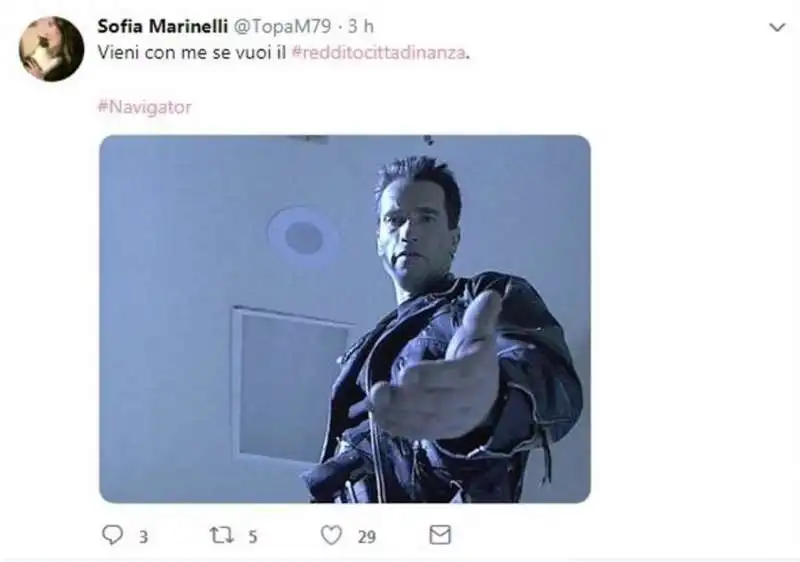 il 'navigator' di maio visto da twitter 12