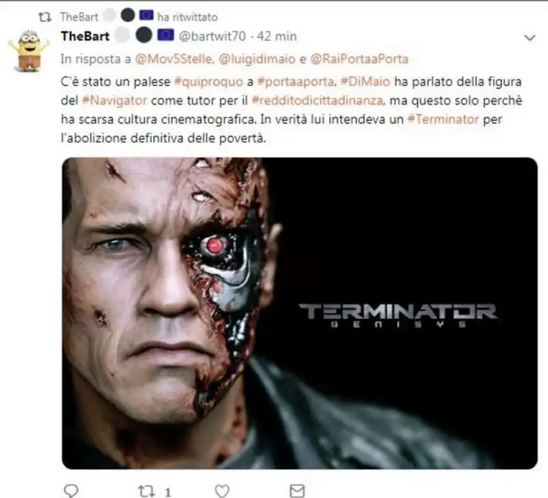 il 'navigator' di maio visto da twitter 5