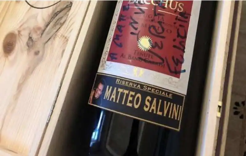 il vino regalato da al bano a salvini