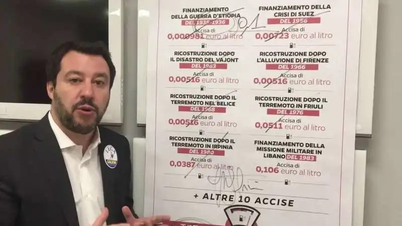 salvini  accise benzina