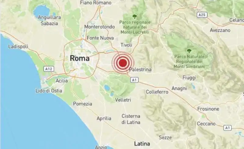 terremoto vicino a roma