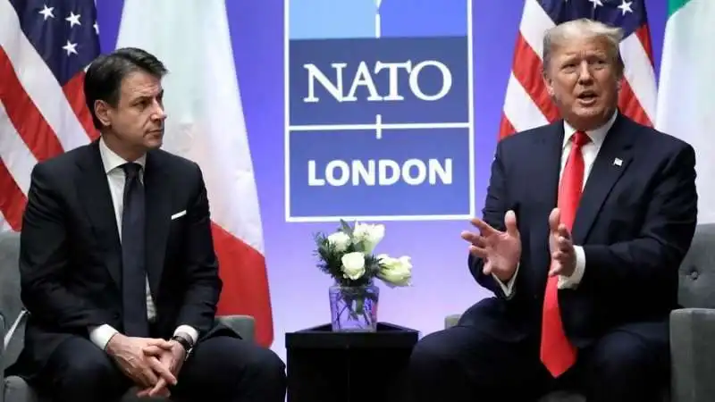 giuseppe conte e donald trump al vertice nato di londra 2