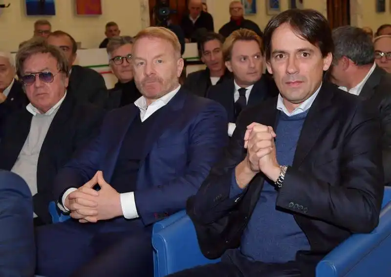 maurizio manzini  igli tare  simone inzaghi  foto di bacco