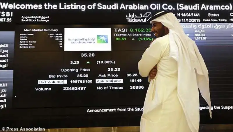 sauditi felici per la quotazione di saudi aramco