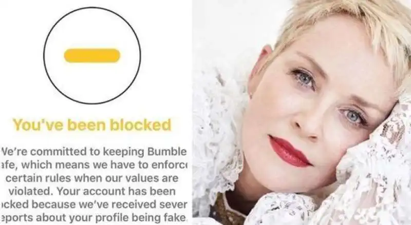 SHARON STONE E IL PROFILO SU BUMBLE