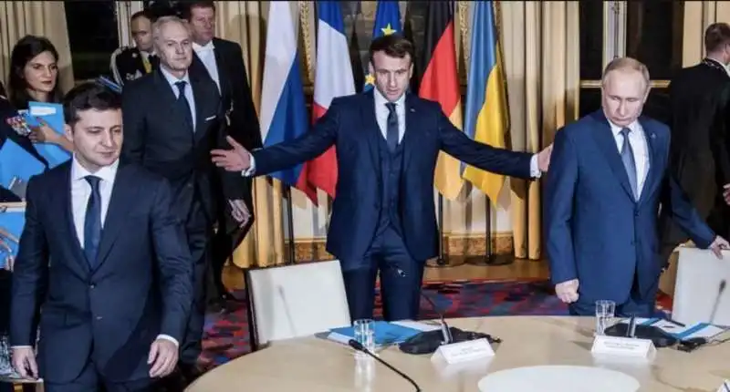 volodymyr zelensky emmanuel macron vladimir putin