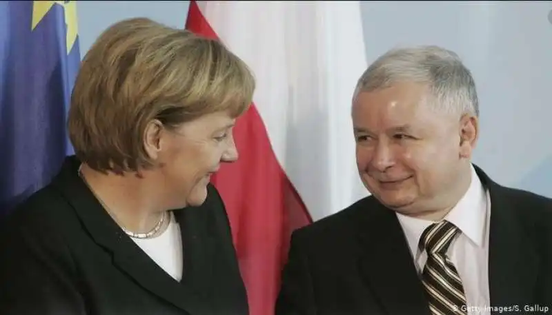 angela merkel jaroslaw kaczynski