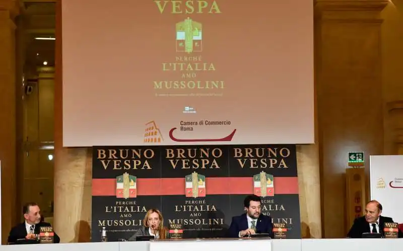 antonio polito giorgia meloni matteo salvini bruno vespa  foto di bacco