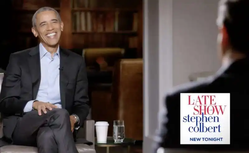 barack obama al late show di stephen colbert