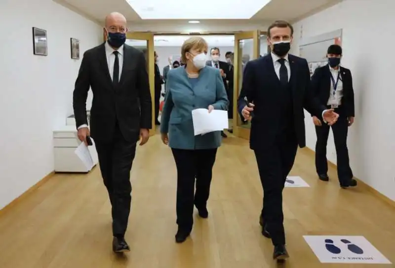 Charles Michel Angela Merkel Emmanuel Macron