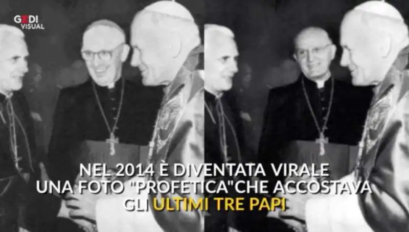 foto fake di ratzinger bergoglio e wojtyla