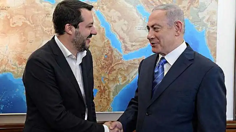 MATTEO salvini CON BIBI netanyahu