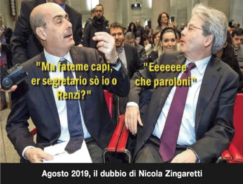 nicola zingaretti e paolo gentiloni   by osho