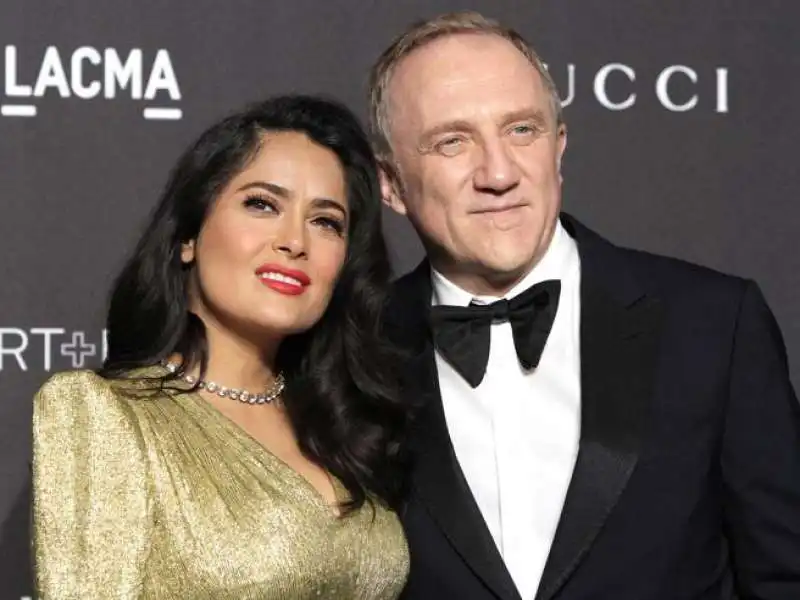 Pinault con la moglie Salma Hayek