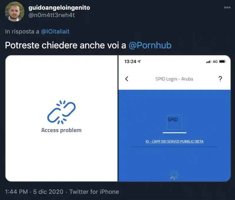 tweet su app io e pornhub