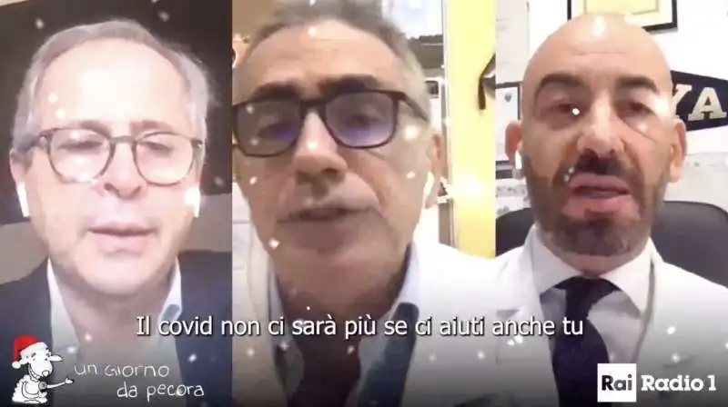 crisanti, bassetti e pregliasco cantano si si si, vacciniamoci  9