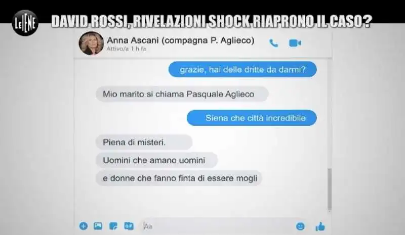 inchiesta delle iene su david rossi   la chat di anna ascani     