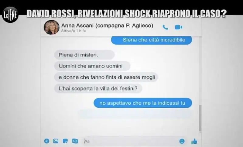 inchiesta delle iene su david rossi   la chat di anna ascani   