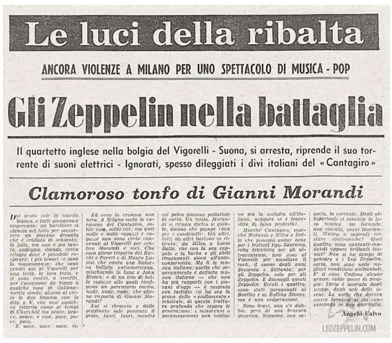 led zeppelin vigorelli corriere della sera