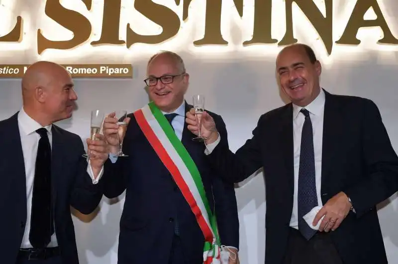 massimo romeo piparo  roberto gualtieri  nicola zingaretti  foto di bacco