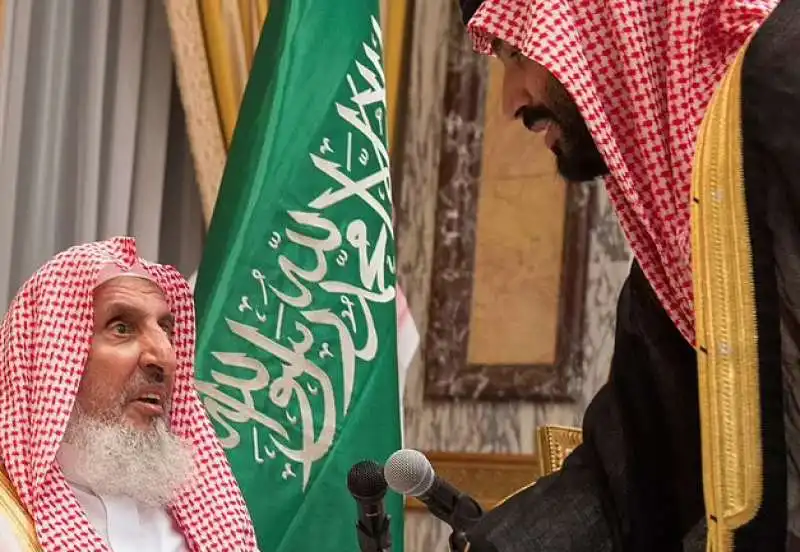 Mohammed bin Salman con il Gran Pufti dell'Arabia Saudita