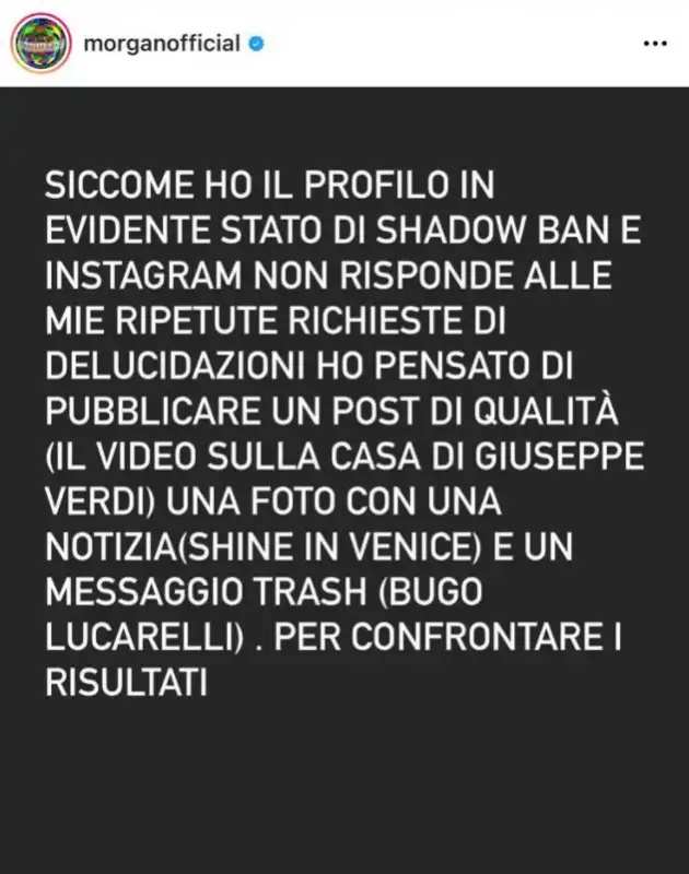 MORGAN MINACCIA DI PUBBLICARE I POST DI SELVAGGIA E BUGO 