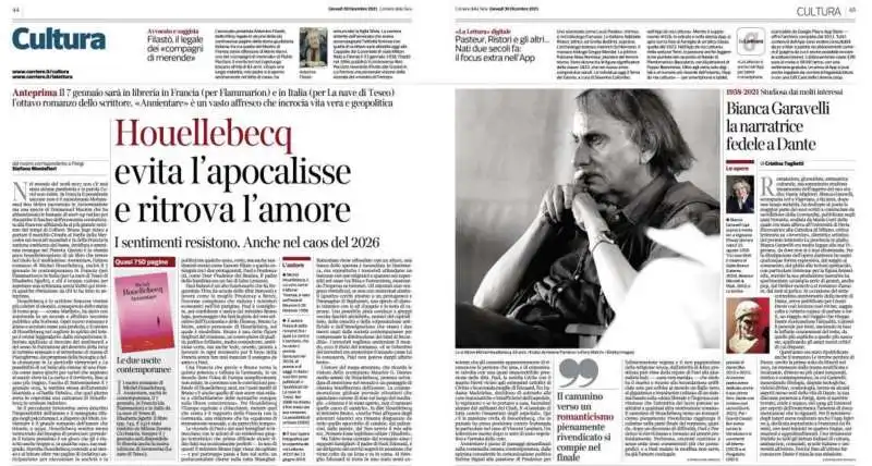 paginata del corriere della sera su annientare di michel houellebecq