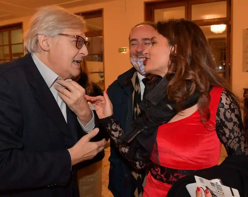 vittorio sgarbi  leonardo metalli  francesca chiala  foto di bacco