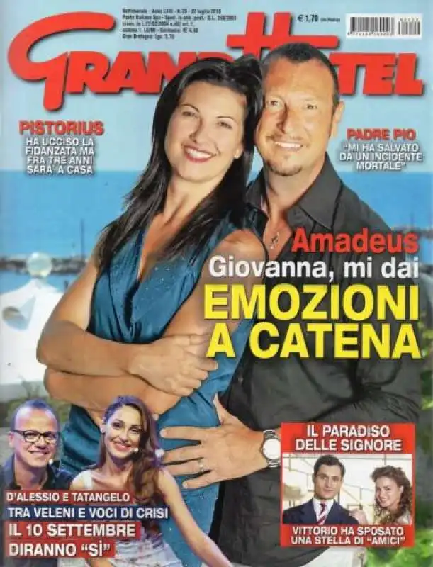 AMADEUS GIOVANNA CIVITILLO IN COPERTINA SU  GRAND HOTEL