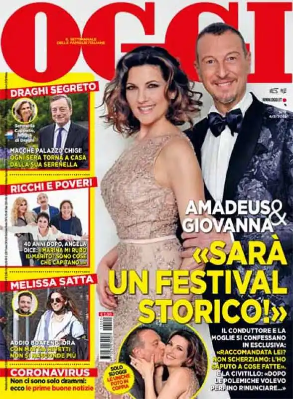 AMADEUS GIOVANNA CIVITILLO IN COPERTINA SU OGGI