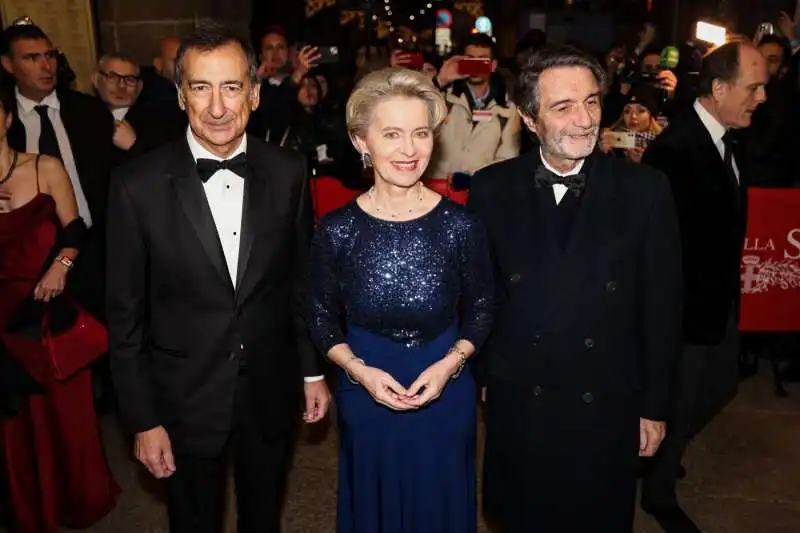 beppe sala   ursula von der leyen   attilio fontana   prima della scala 2022 