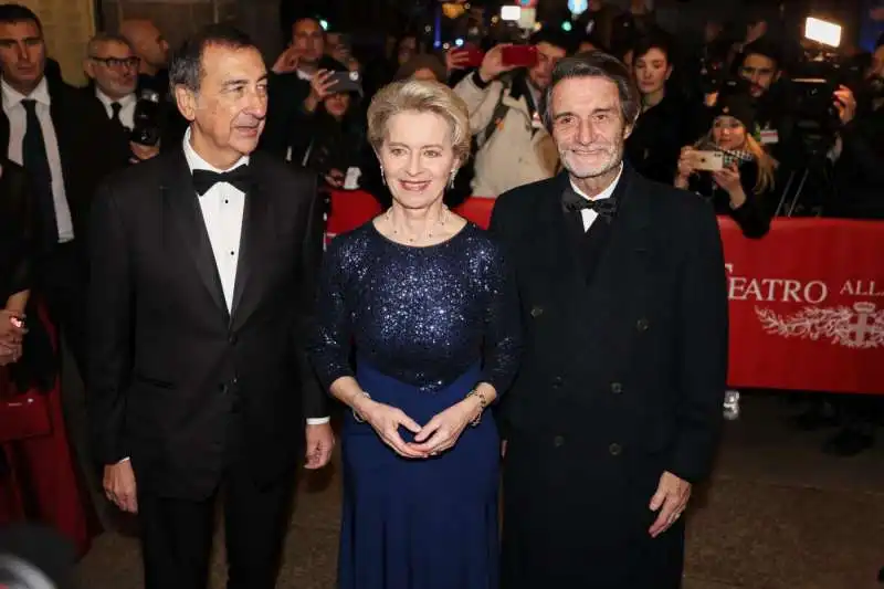 beppe sala   ursula von der leyen   attilio fontana   prima della scala 2022 2