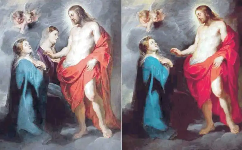 CONFRONTO DELLE DUE VERSIONI DI CRISTO RISORTO APPARE ALLA MADRE DI RUBENS