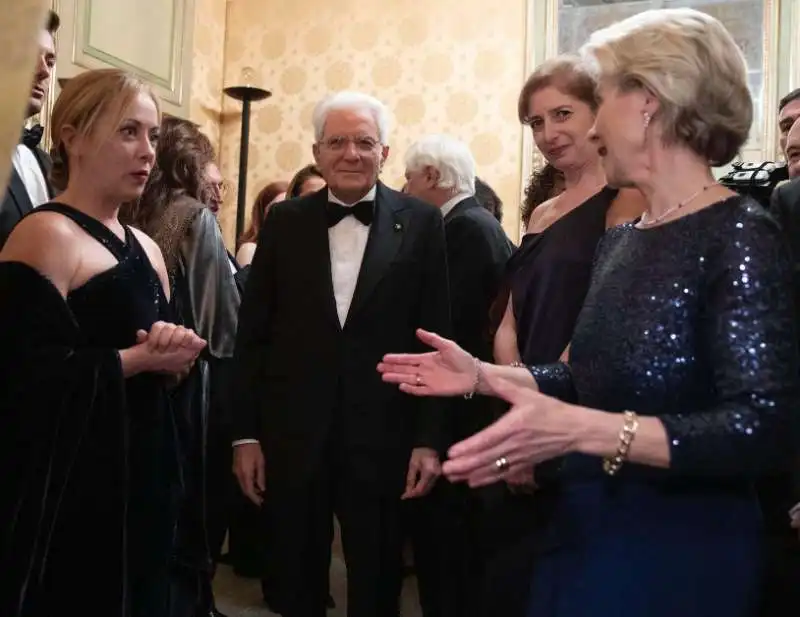 GIORGIA MELONI SERGIO MATTARELLA URSULA VON DER LEYEN 