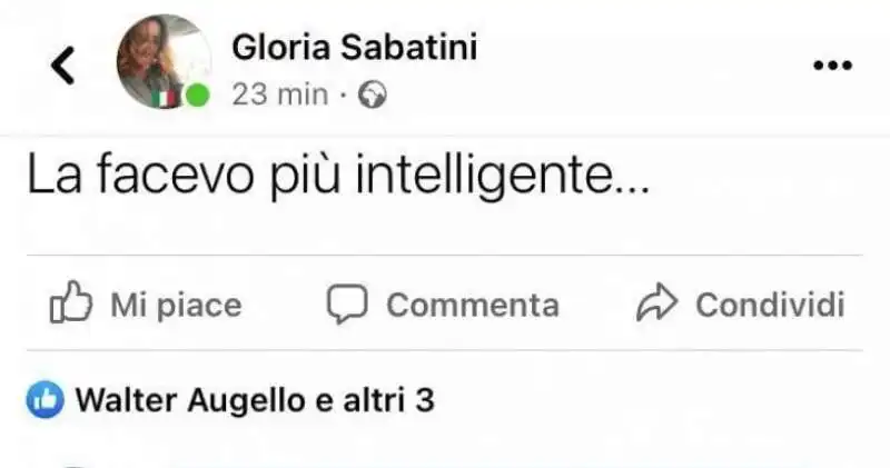 GLORIA SABATINI MOGLIE DI FABIO RAMPELLI SI SFOGA CONTRO GIORGIA MELONI