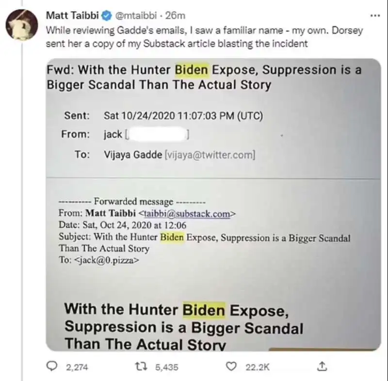 i twitter files di matt taibbi sul caso hunter biden  2