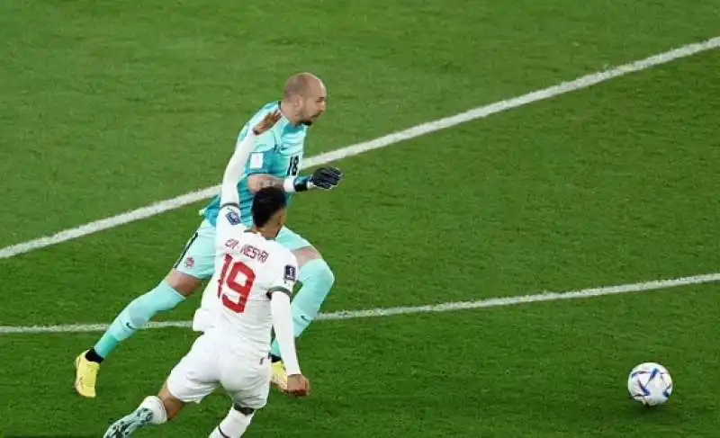 la papera di milan borjan durante canada marocco 3