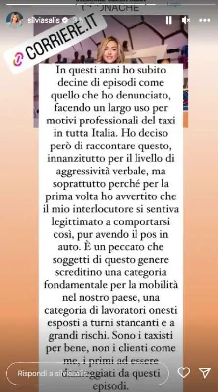 LA STORY DI SILVIA SALIS SUL INCONTRO CON IL TASSISTA CHE SI E RIFIUTATO IL PAGAMENTO CON IL POS 