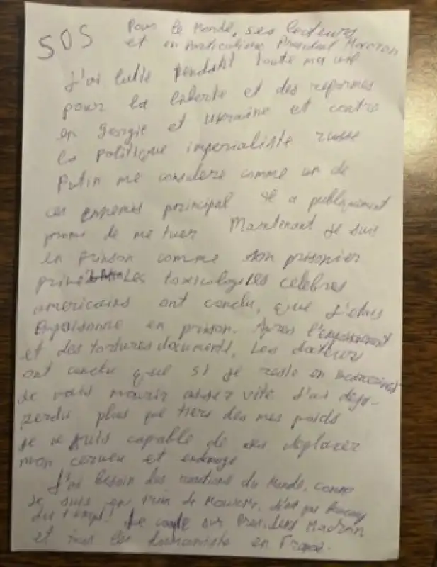 LETTERA Mikheil Saakashvili A MACRON