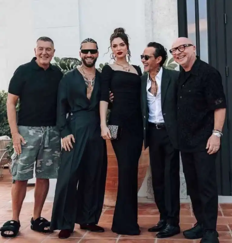 marc anthony, nadia ferreira con domenico dolce e stefano gabbana