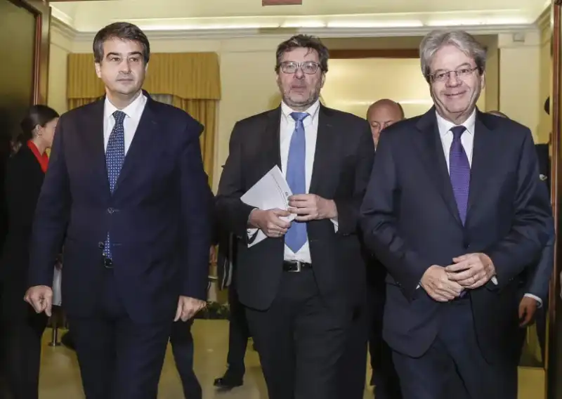 raffaele fitto giancarlo giorgetti paolo gentiloni 1