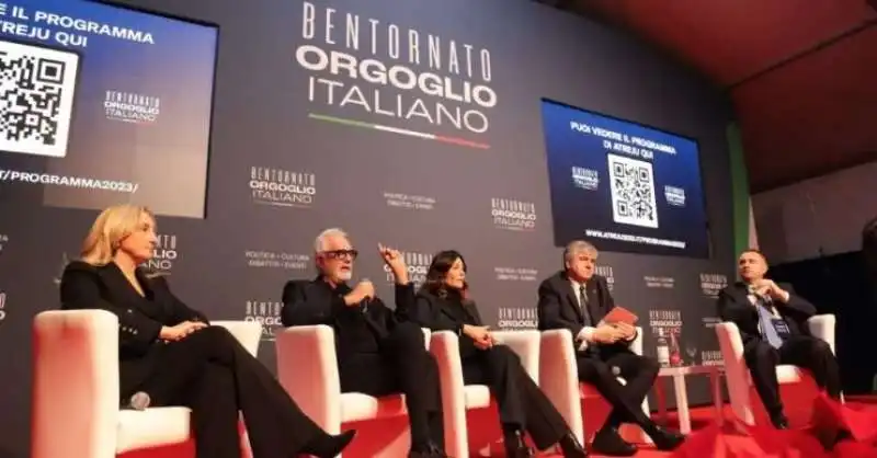 Elisabetta Fabri, fabio briatore, daniela santanche, gianmarco mazzi e arrigo cipriani ad atreju 