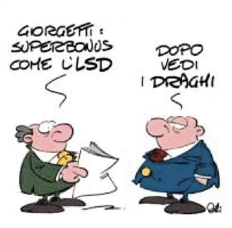 giorgetti e il superbonus come lsd   meme by rolli per il giornalone   la stampa 