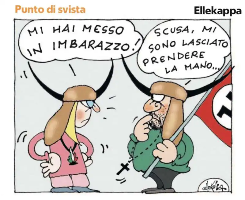 GIORGIA MELONI - MATTEO SALVINI - VIGNETTA BY ELLEKAPPA