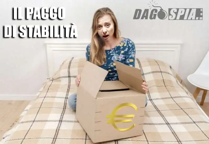 IL PACCO DI STABILITA - MEME SU GIORGIA MELONI BY DAGOSPIA