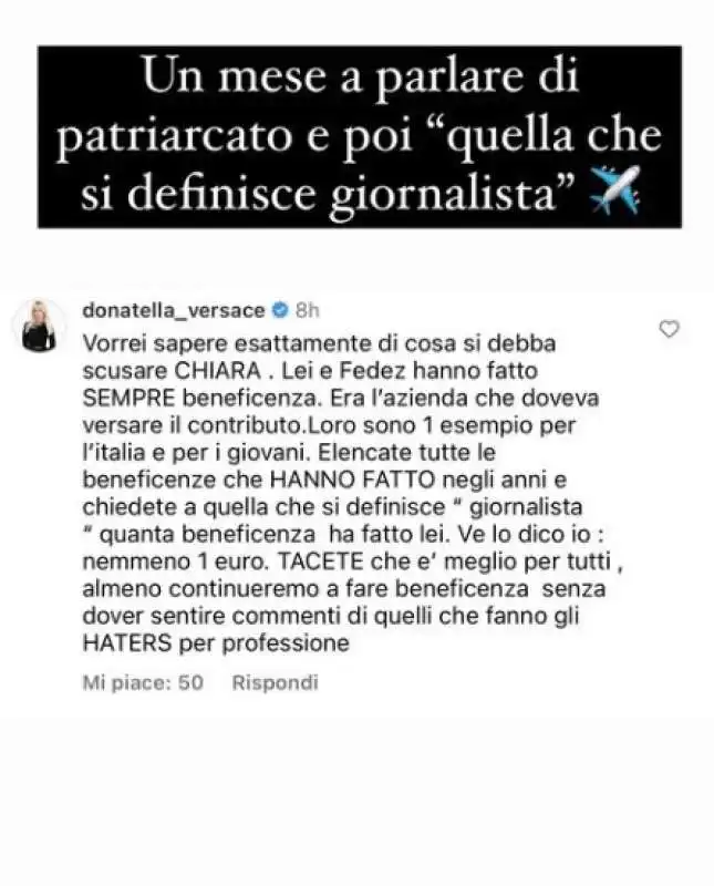 la risposta di selvaggia lucarelli a donatella versace 1