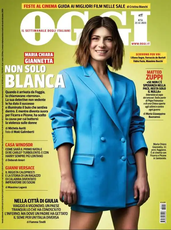 MARIA CHIARA GIANNETTA - COPERTINA OGGI 14-21 DICEMBRE 2023 